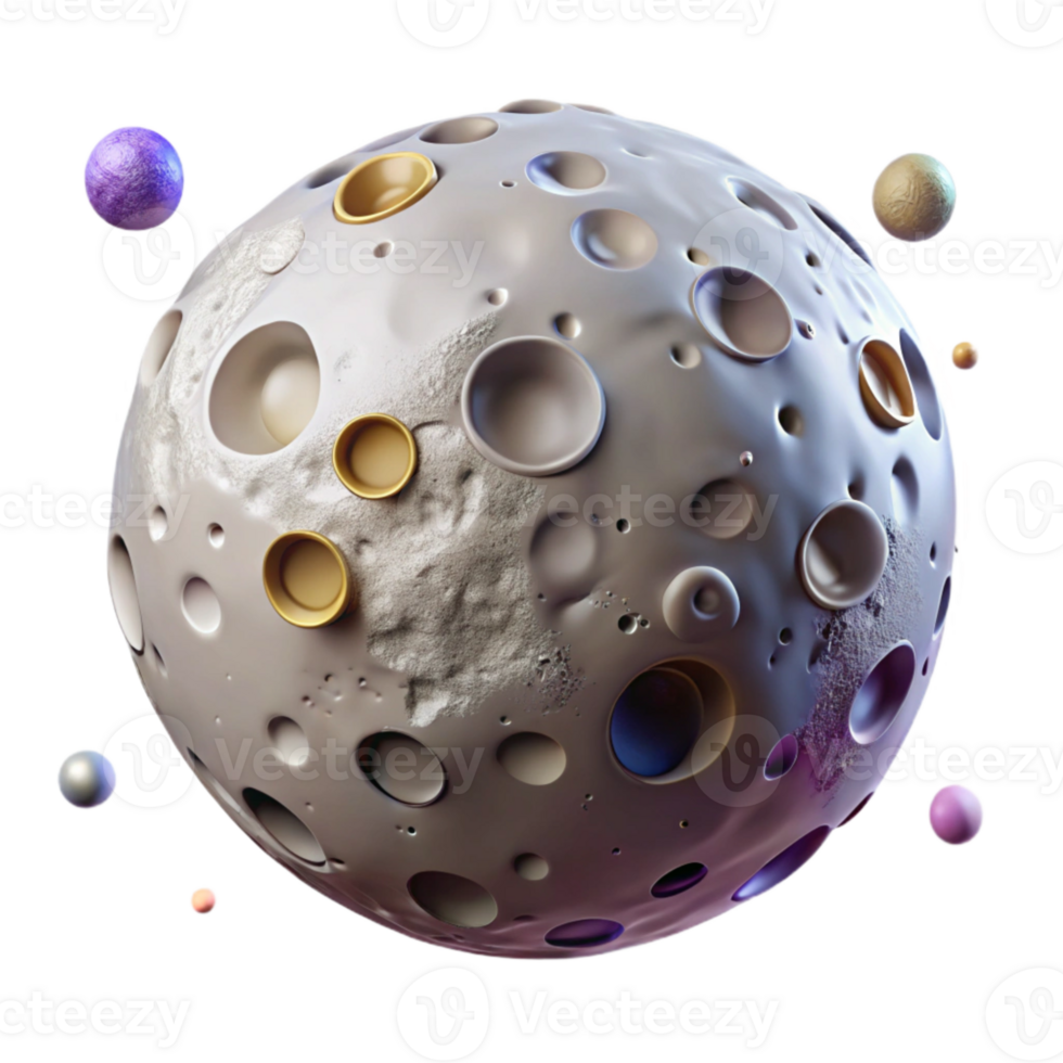 impressive modern Full Moon Close Up with Detailed Craters Isolated professional png