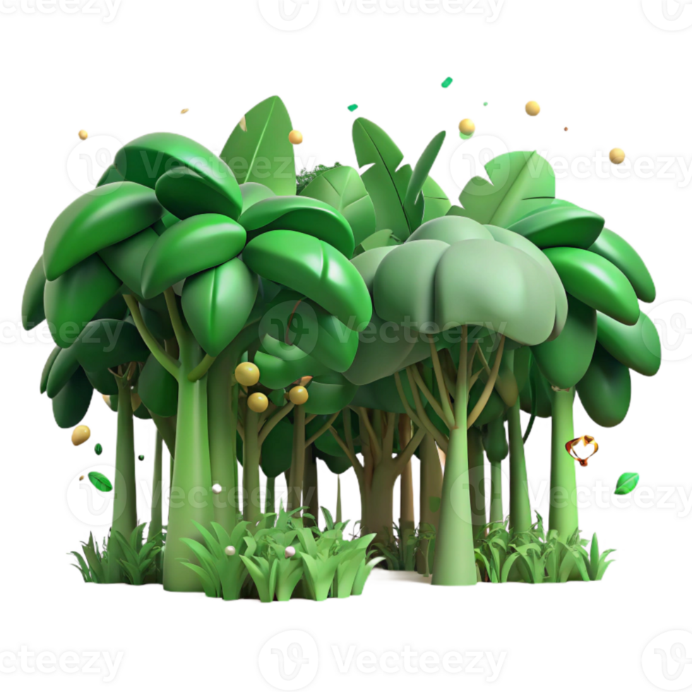 vibrant creative Forest Canopy Lush Green Top View Transparent Background authentic png