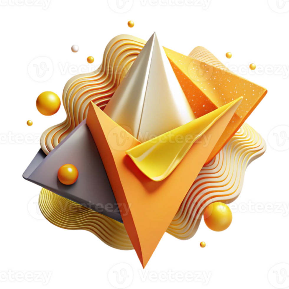 impressive artistic Abstract Triangle Yellow and Orange Gradient Cutout original png