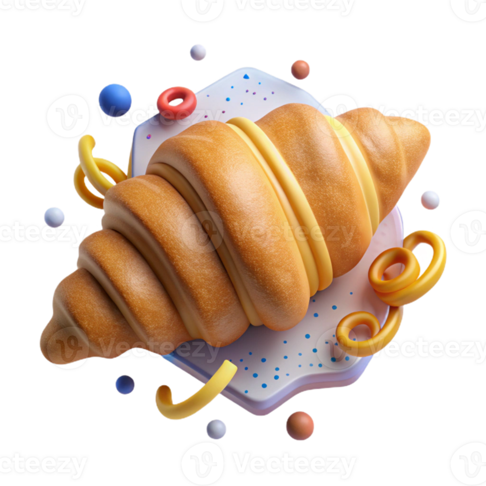 serene traditional Croissant with Flaky Layers Isolated genuine png