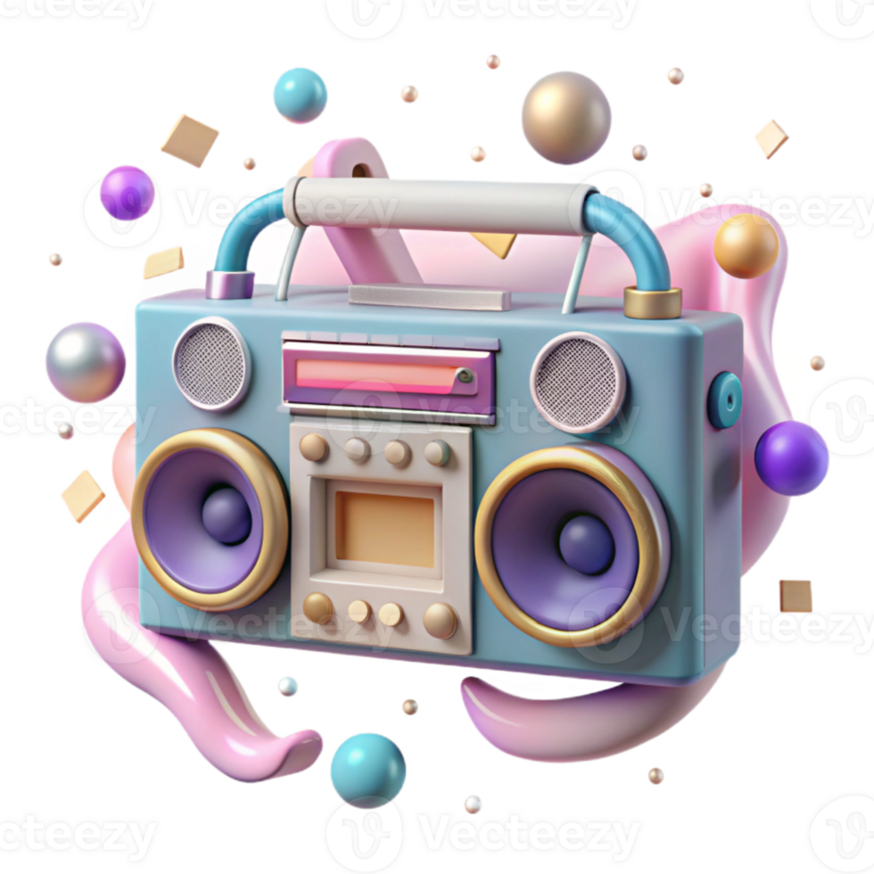 serene classic Classic Boombox Front View Transparent Element authentic png