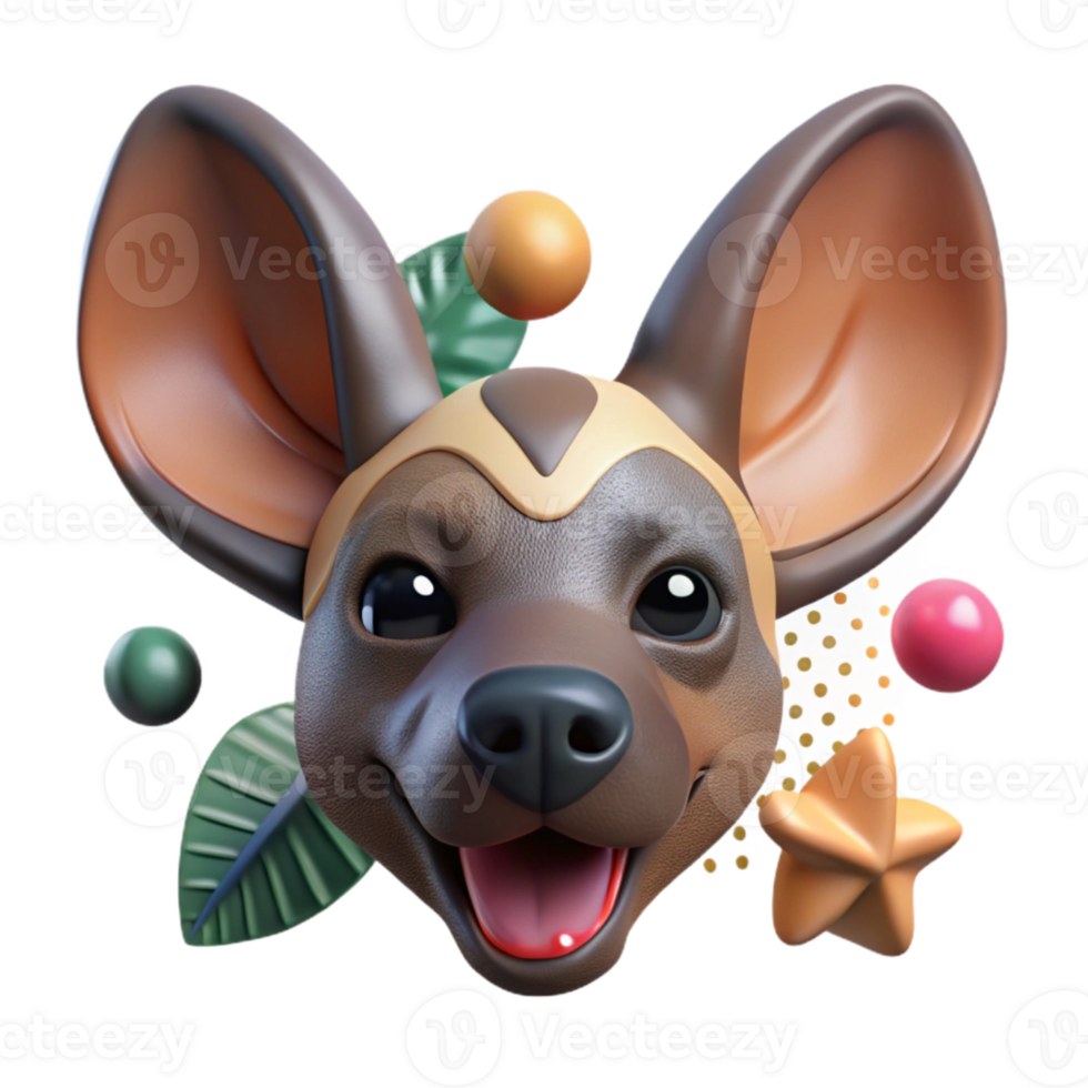 stunning modern African Wild Dog Ear Close Up Cutout original png