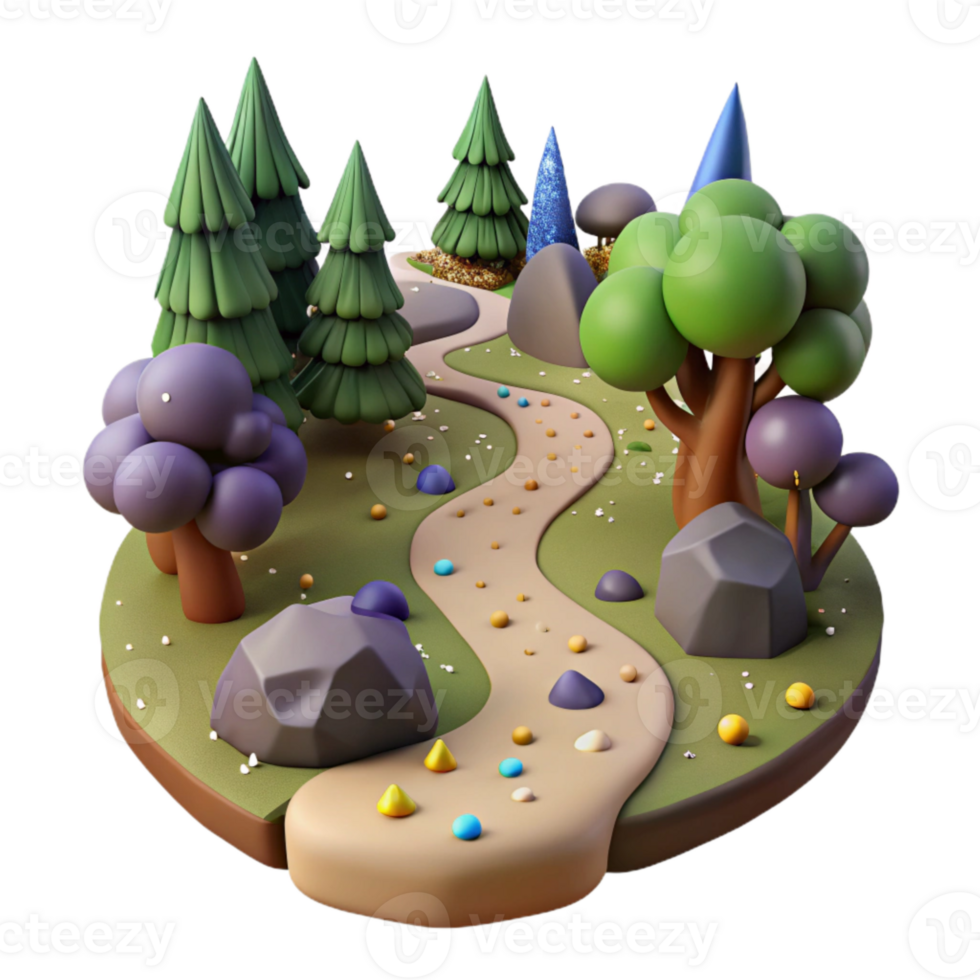 stunning abstract Forest Path with Stream Transparent Background premium png
