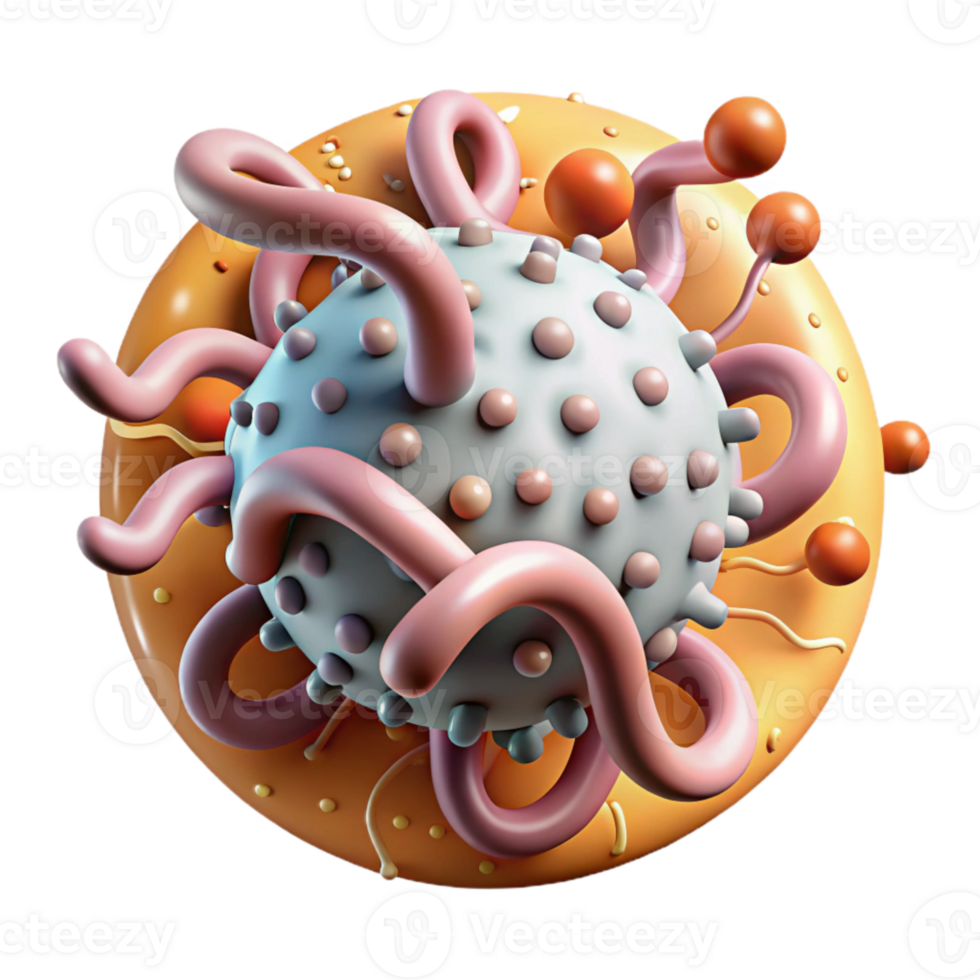 vibrant traditional Ebola Virus Illustration Filamentous Form Isolated high resolution png