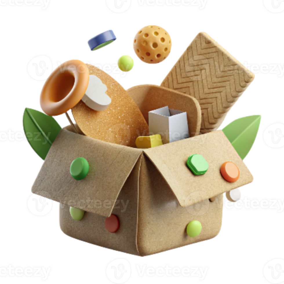 serene creative Eco Friendly Packaging Made From Recycled Cardboard Cutout exclusive png
