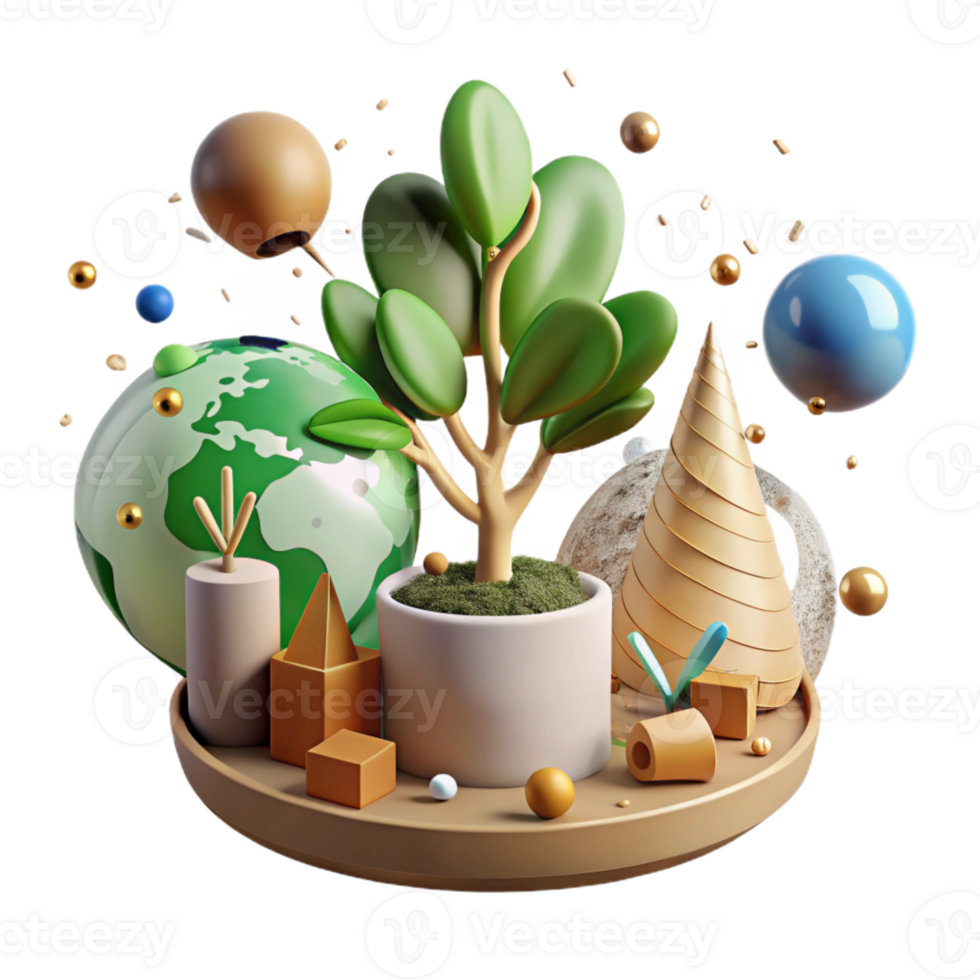 extraordinary creative Conservation Efforts Tree Planting Transparent Background high quality png