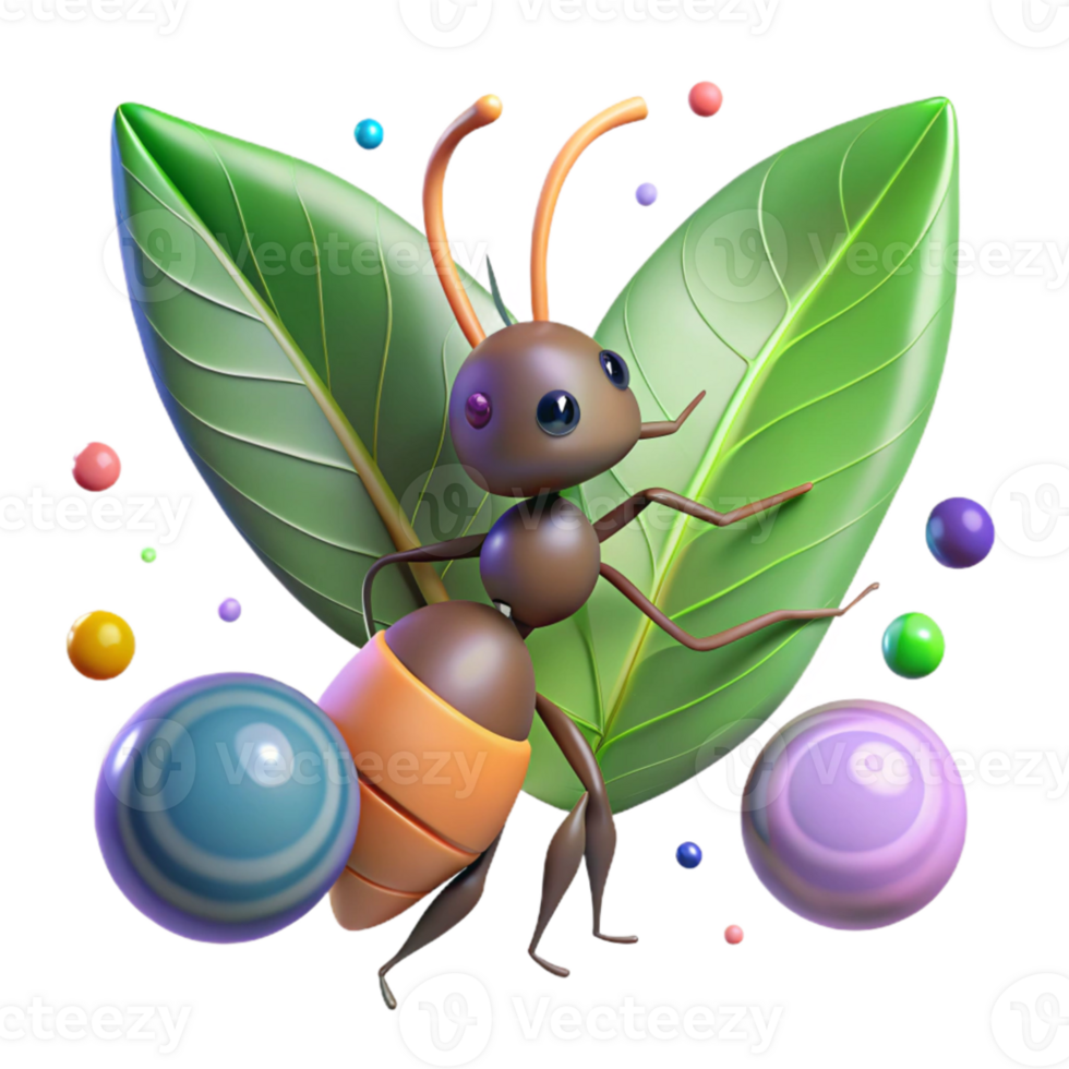 extraordinary creative Ant Carrying Leaf Teamwork Theme Isolated Element exclusive png