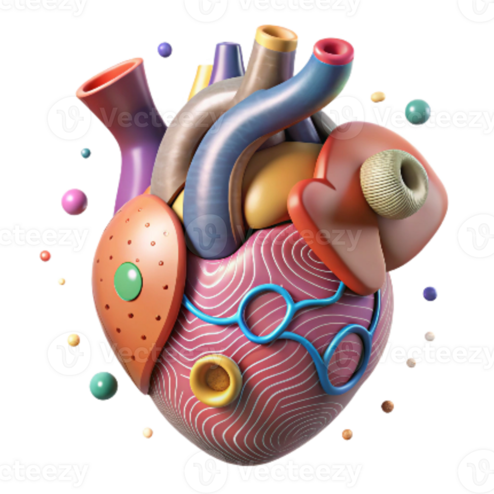 impressive creative Amphibian Heart Cutout Isolated Anatomical Diagram exclusive png