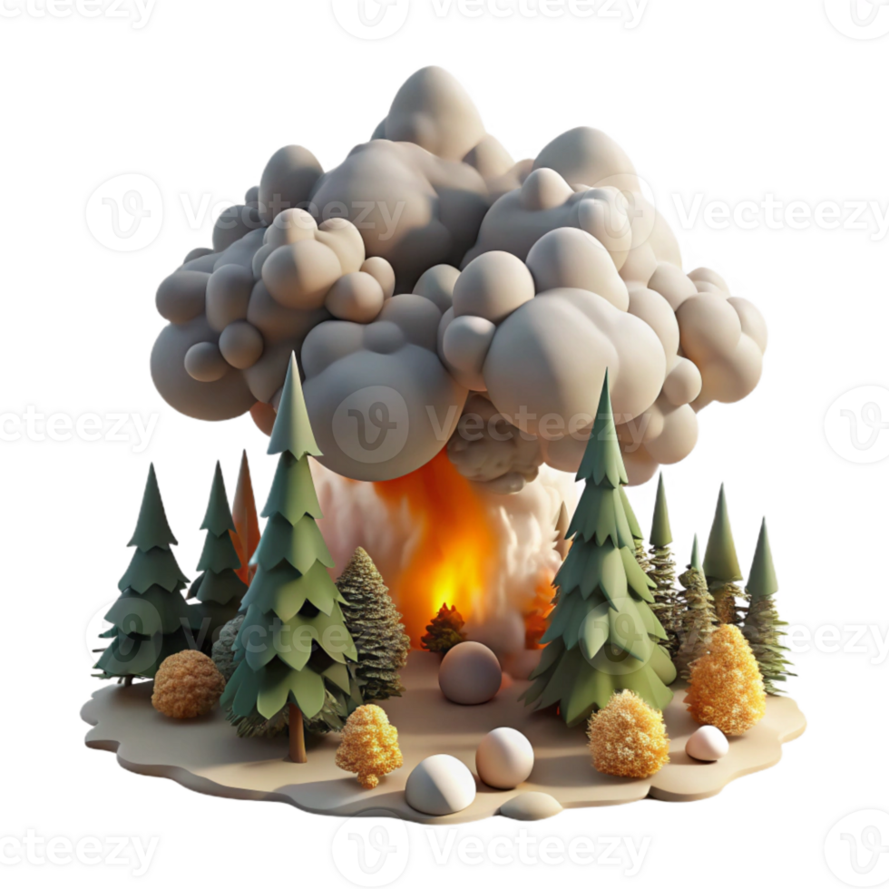 serene abstract Forest Fire Smoke Billowing Transparent Cutout authentic png
