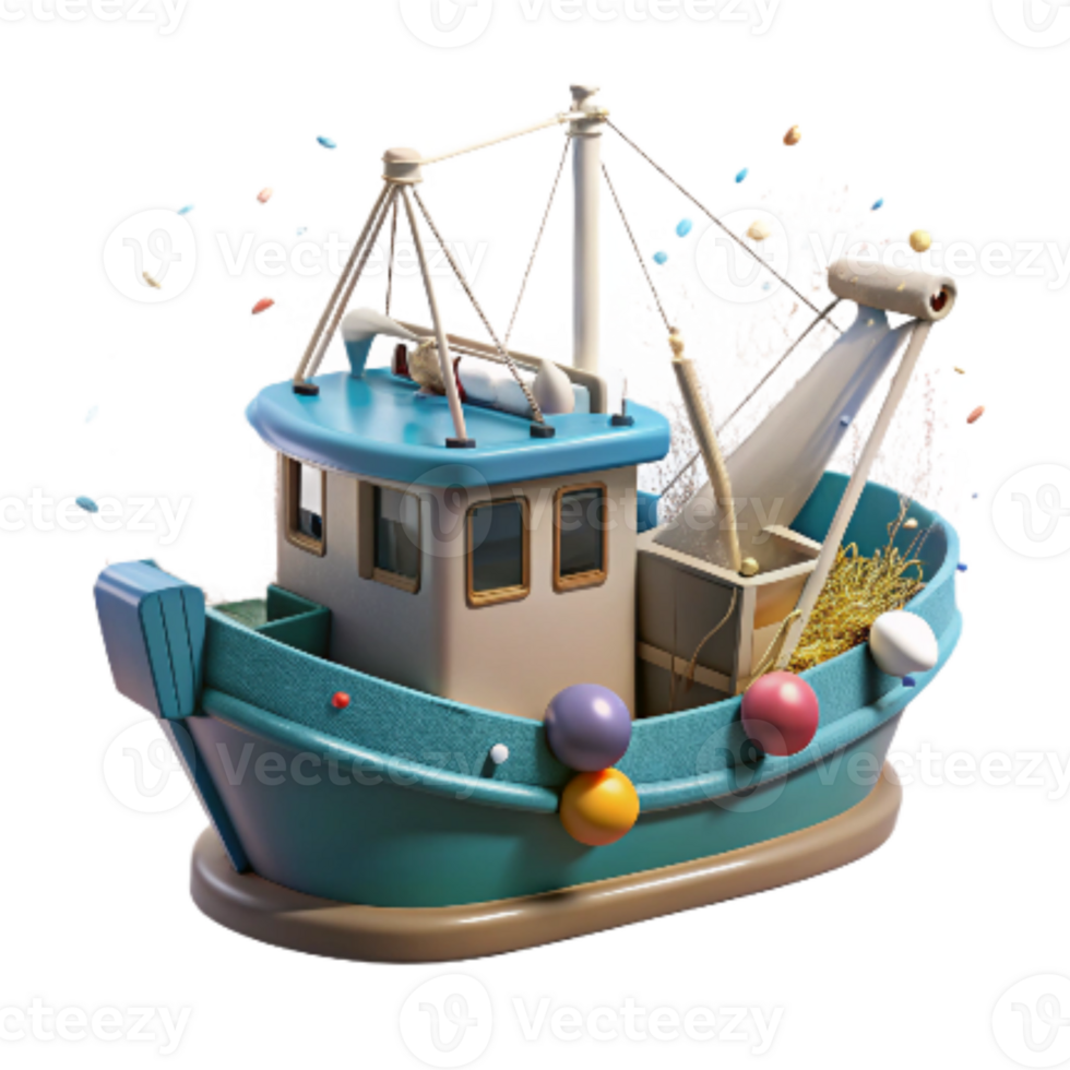 impressive vintage Commercial Trawler Cutout Side Profile premium png