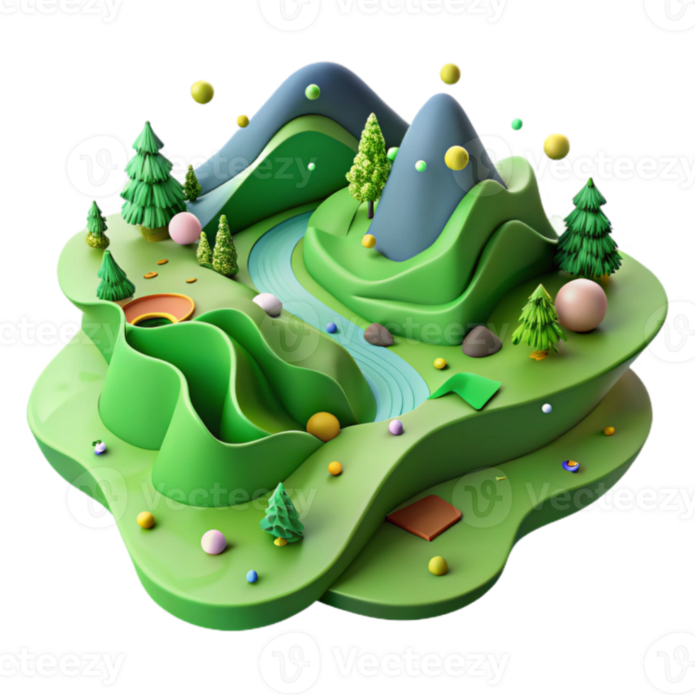 extraordinary creative Aerial View of Lush Green Forest Transparent Isolated high resolution png