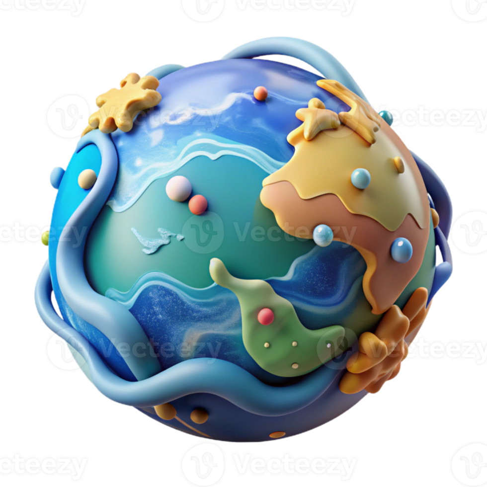 serene creative Globe Showing Ocean Temperatures Cutout Element detailed png