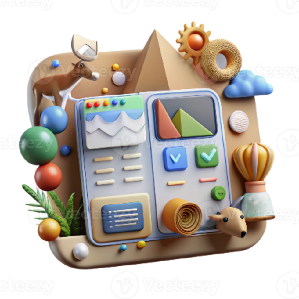 wonderful rustic Computer Interface for Wildlife Monitoring System Clean Design Isolated detailed png
