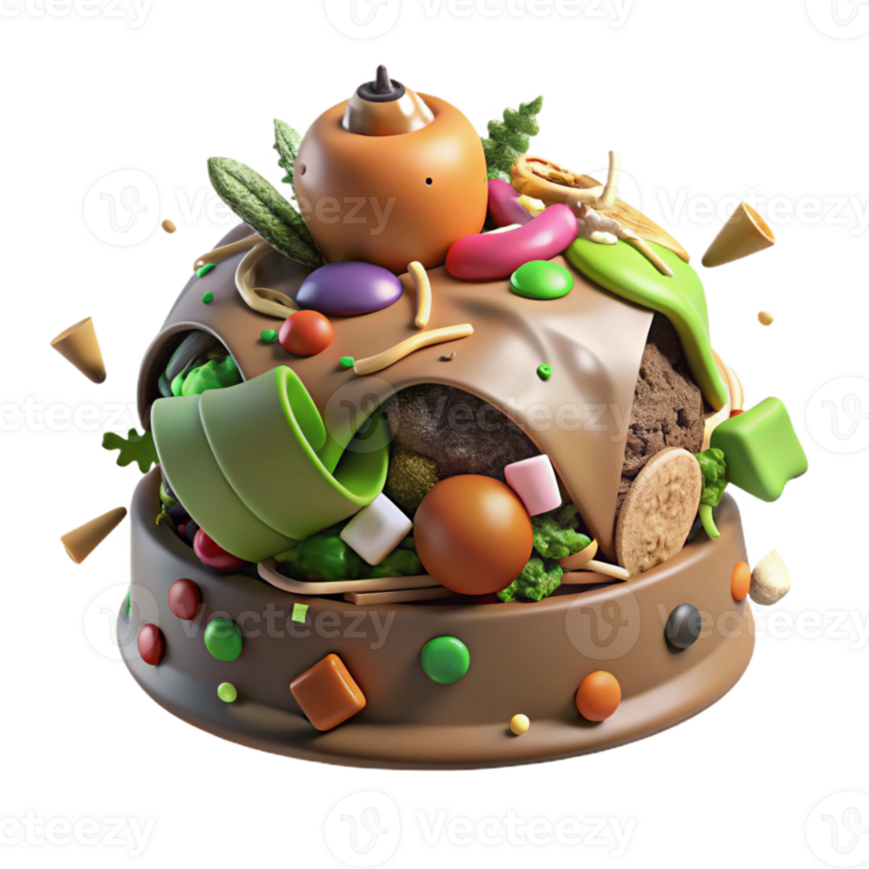 magnificent modern Compost Pile with Kitchen Scraps Isolated Element high quality png