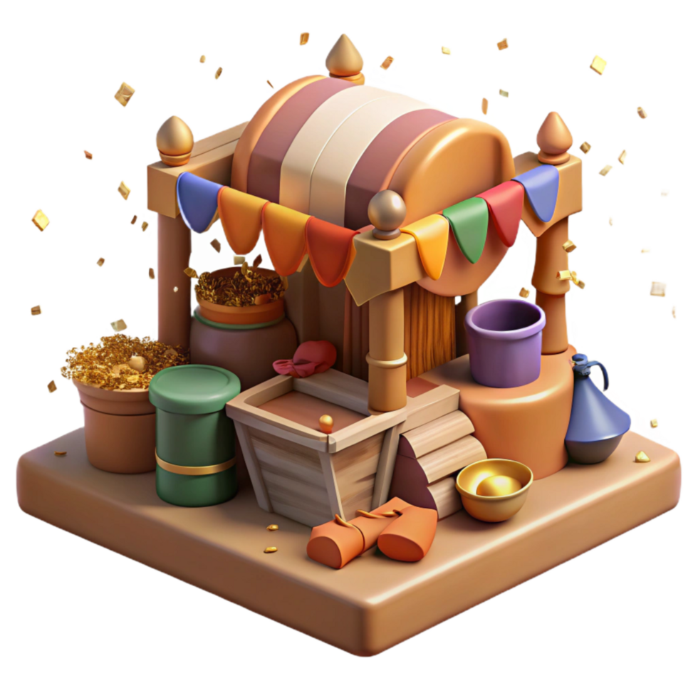 wonderful minimalist Detailed Illustration of a Trading Post Cutout authentic png