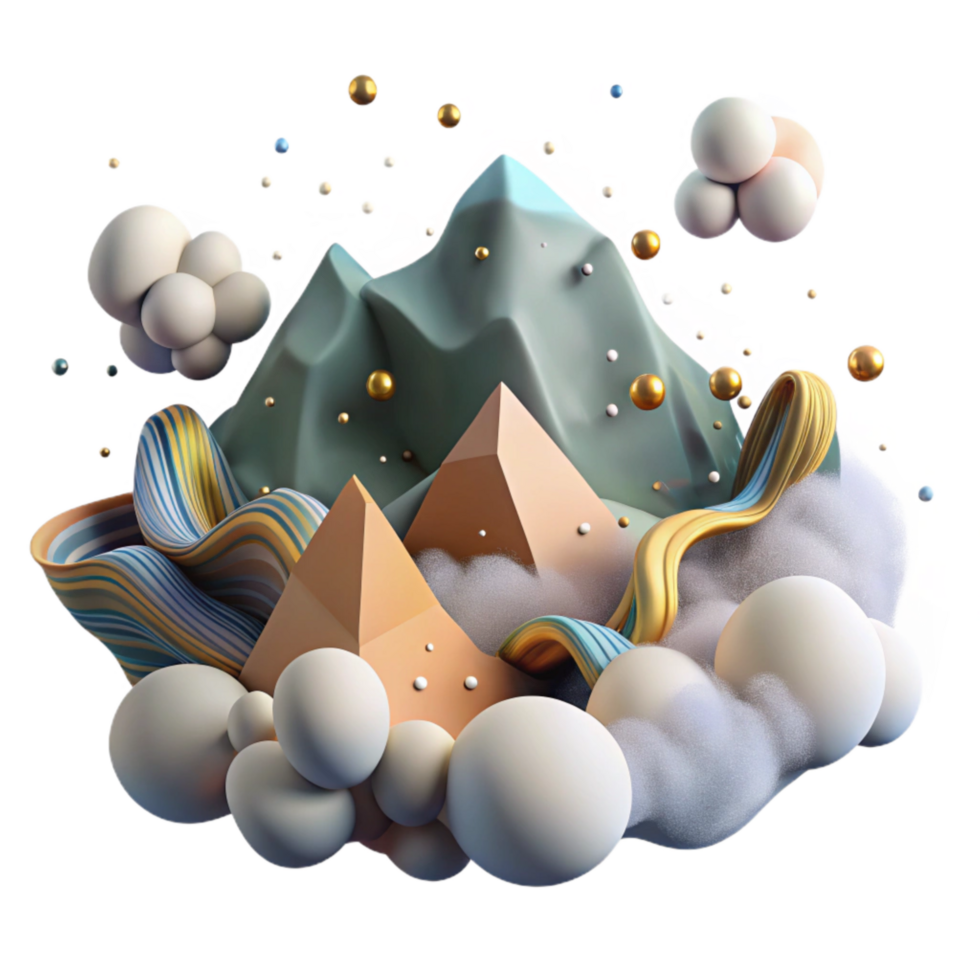 beautiful abstract Fog Rolling in Mountains Isolated Element premium png