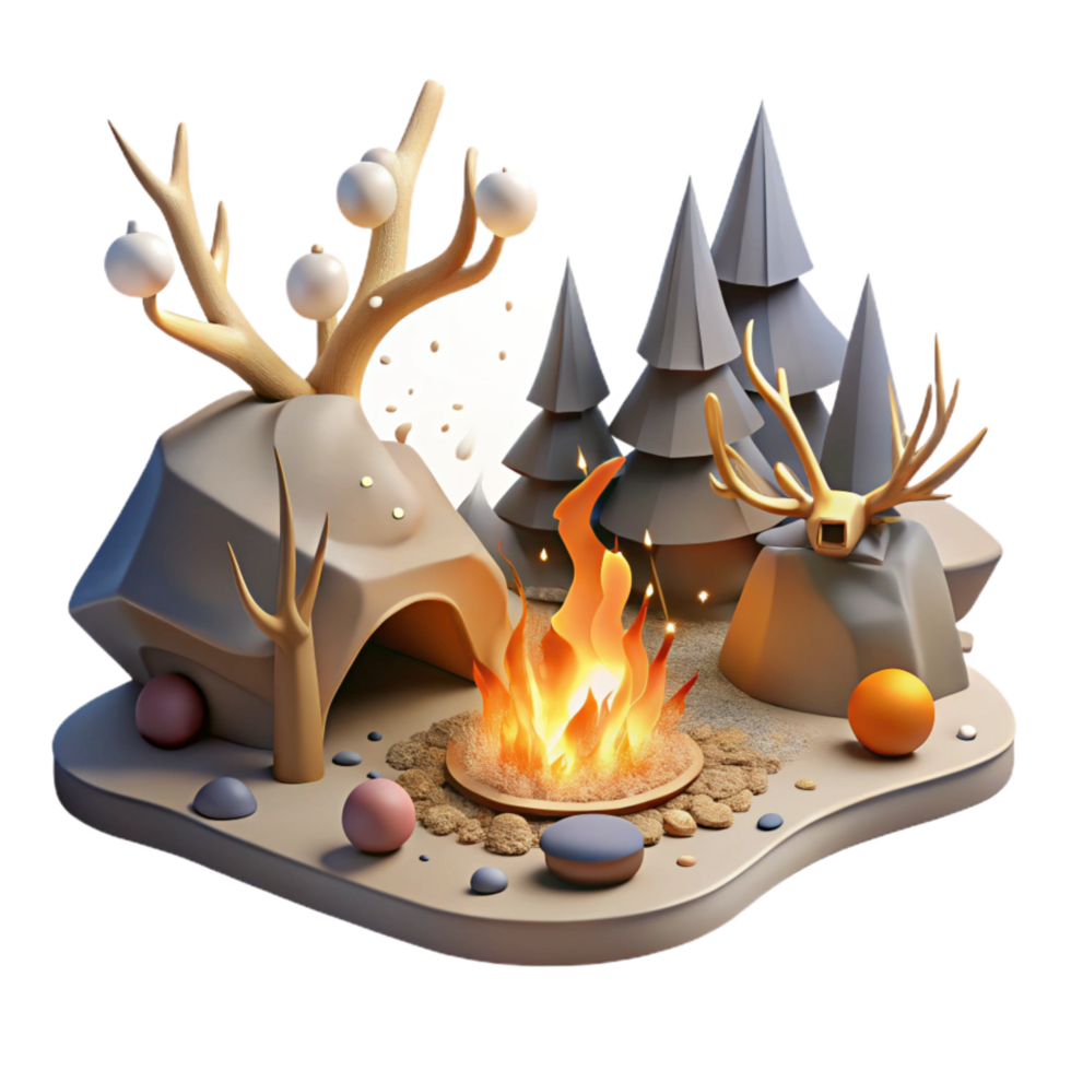 impressive classic Fire Damaged Landscape Deer Tracks Isolated professional png