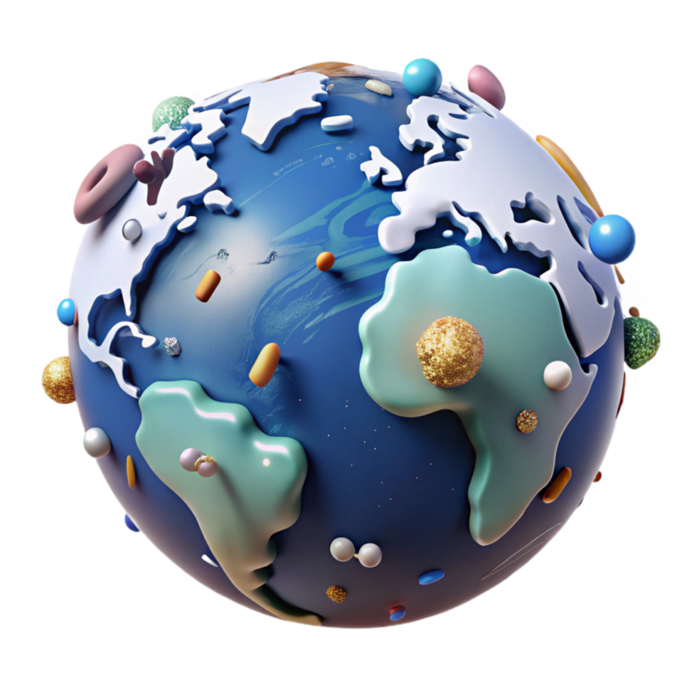 impressive traditional Globe Showing Ocean Temperatures Cutout Element original png