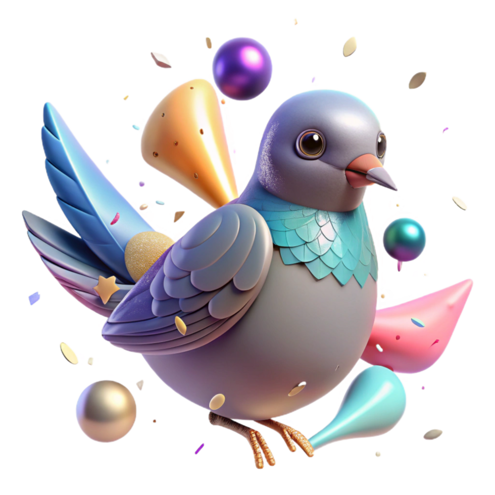 impressive abstract Endangered Bird Species Close Up Transparent Background high quality png