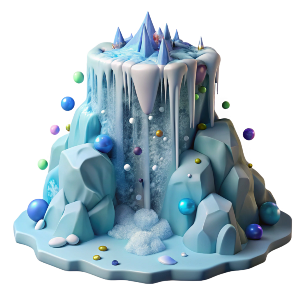 wonderful abstract Frozen Waterfall Isolated on Transparent Background high resolution png