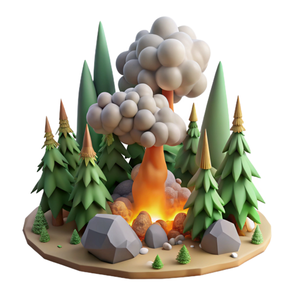 stunning abstract Forest Fire with Smoke Plume Cutout high resolution png