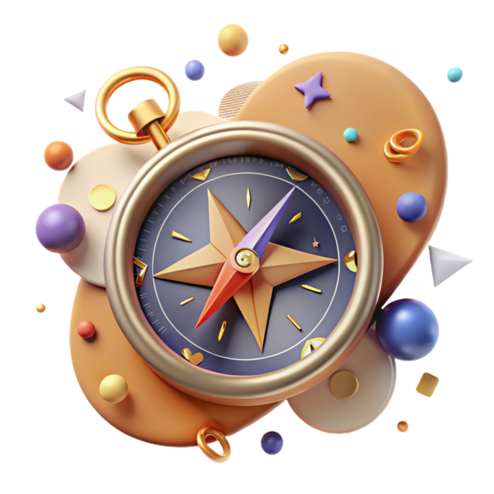 vibrant contemporary Compass with Detailed Markings Isolated Transparent Background original png