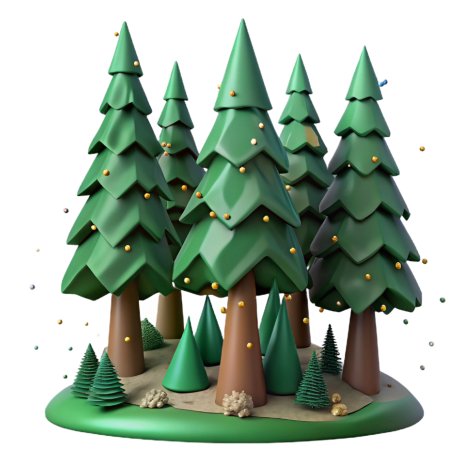 beautiful rustic Dark Green Pine Tree with Transparent Background high quality png