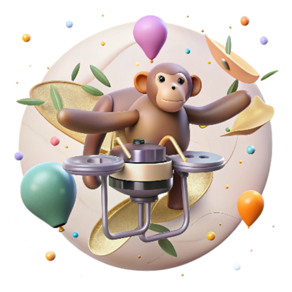 serene rustic Drone Monitoring Proboscis Monkey in Mangroves Transparent Background png