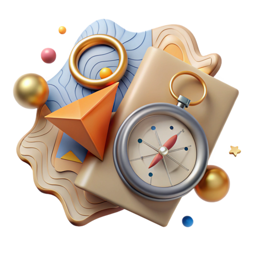 extraordinary abstract Compass and Map Navigation Tools Transparent Background Cutout exclusive png