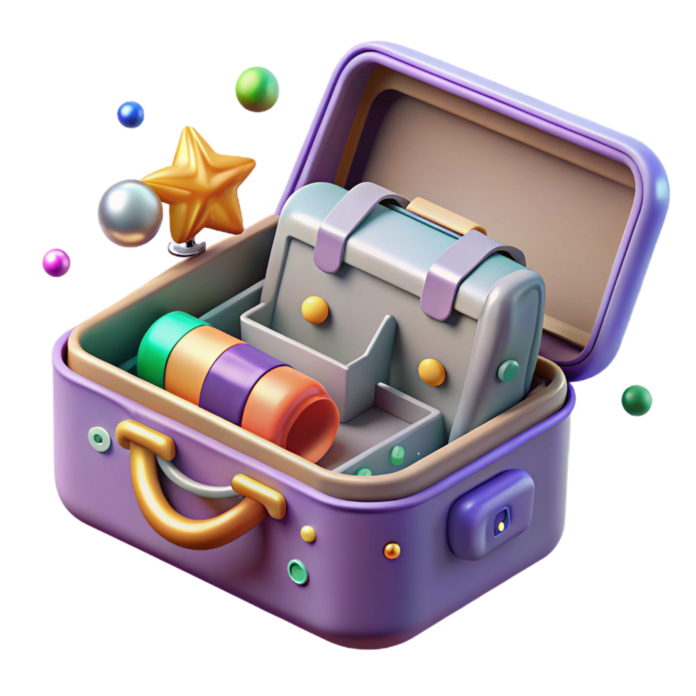 magnificent creative Empty Fishing Tackle Box Isolated Open View high quality png
