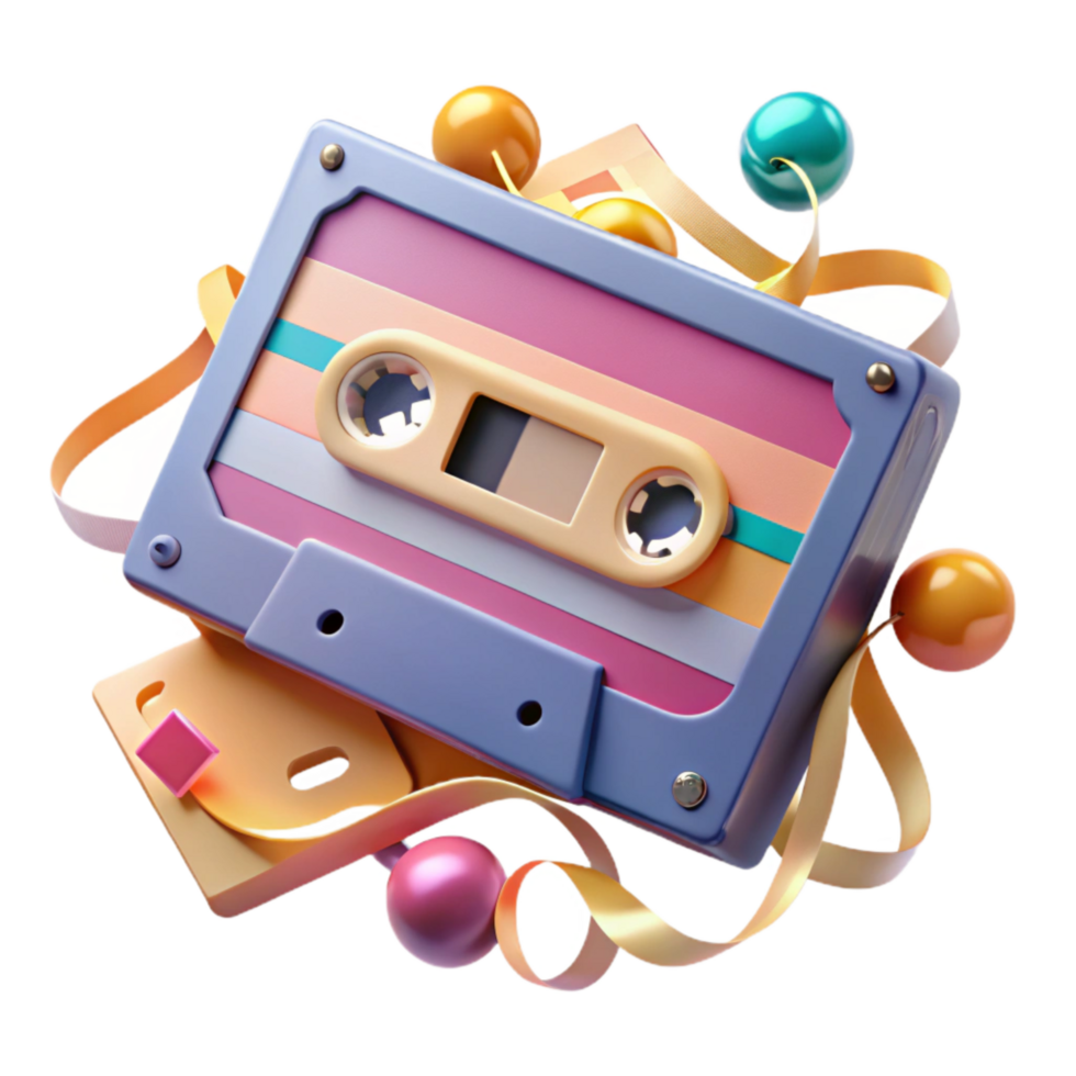 dramatic artistic Cassette Tape Retro Design Isolated Cutout original png