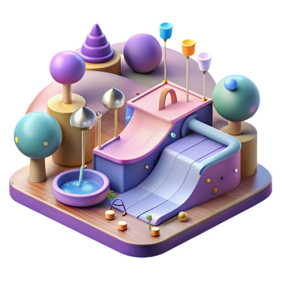 stunning minimalist City Park with Skate Park Isolated Element exclusive png