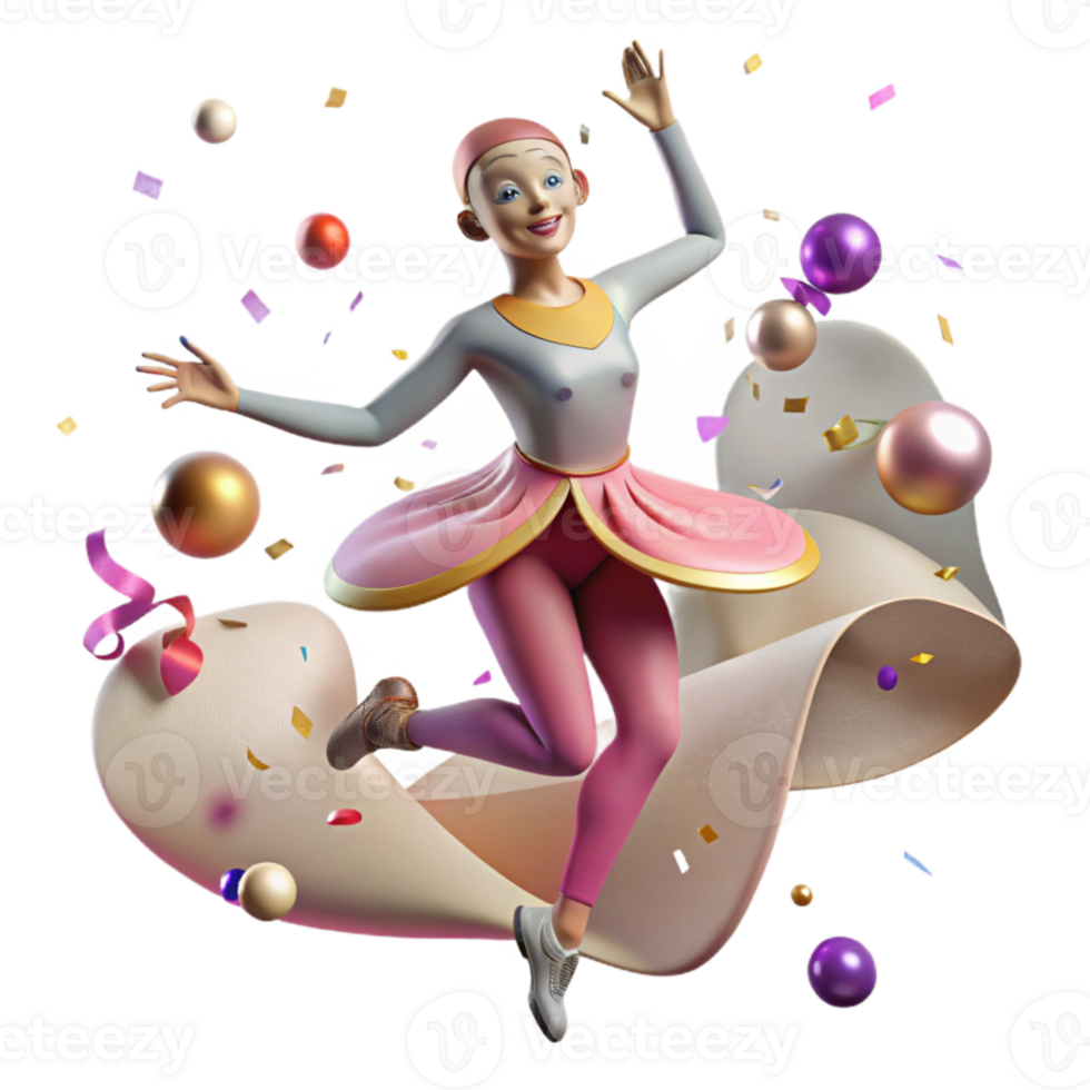 elegant modern Dancer with Uplifted Face Cutout Transparent Background authentic png
