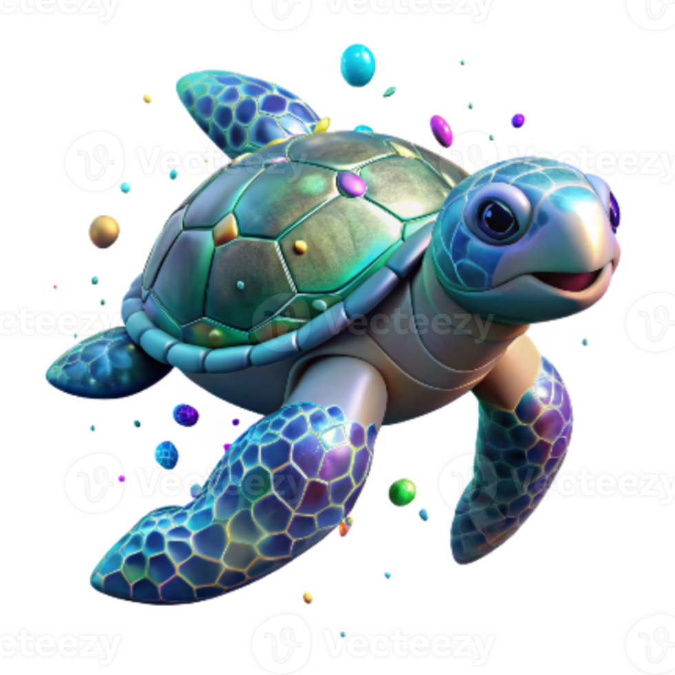 magnificent modern Endangered Sea Turtle Isolated on White genuine png