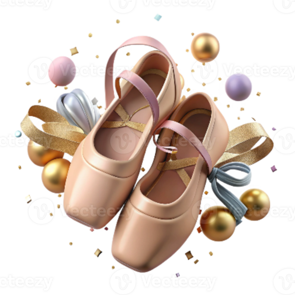 beautiful creative Ballet Pointe Shoes Cutout on Transparent Background genuine png