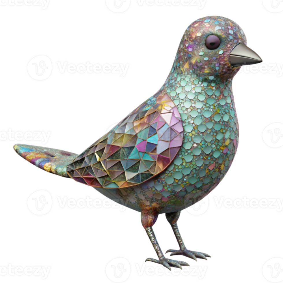 wonderful traditional Bird Silhouette with Mosaic Pattern Isolated Element authentic png
