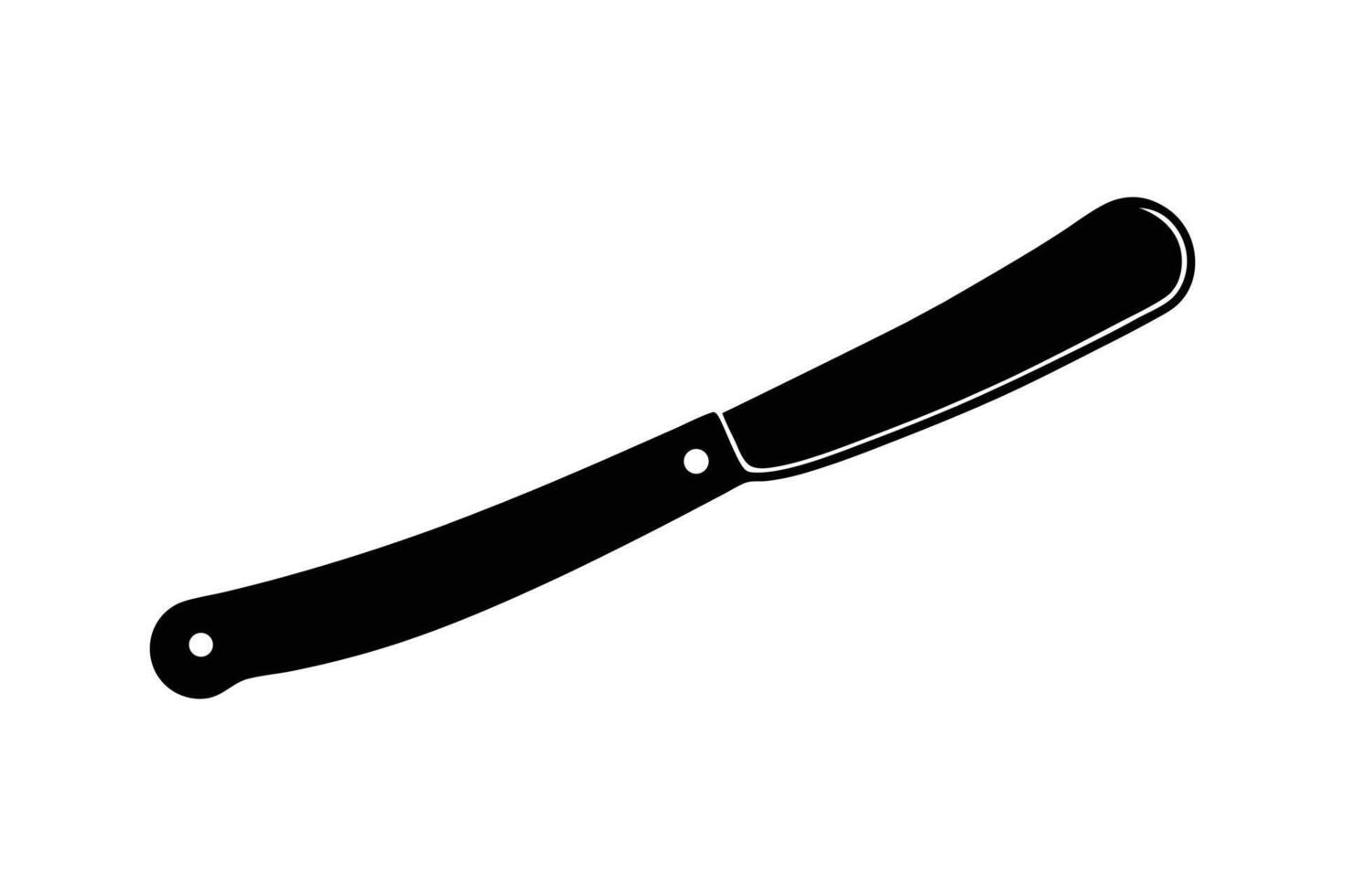 Silhouette art illustration of a straight razor vector