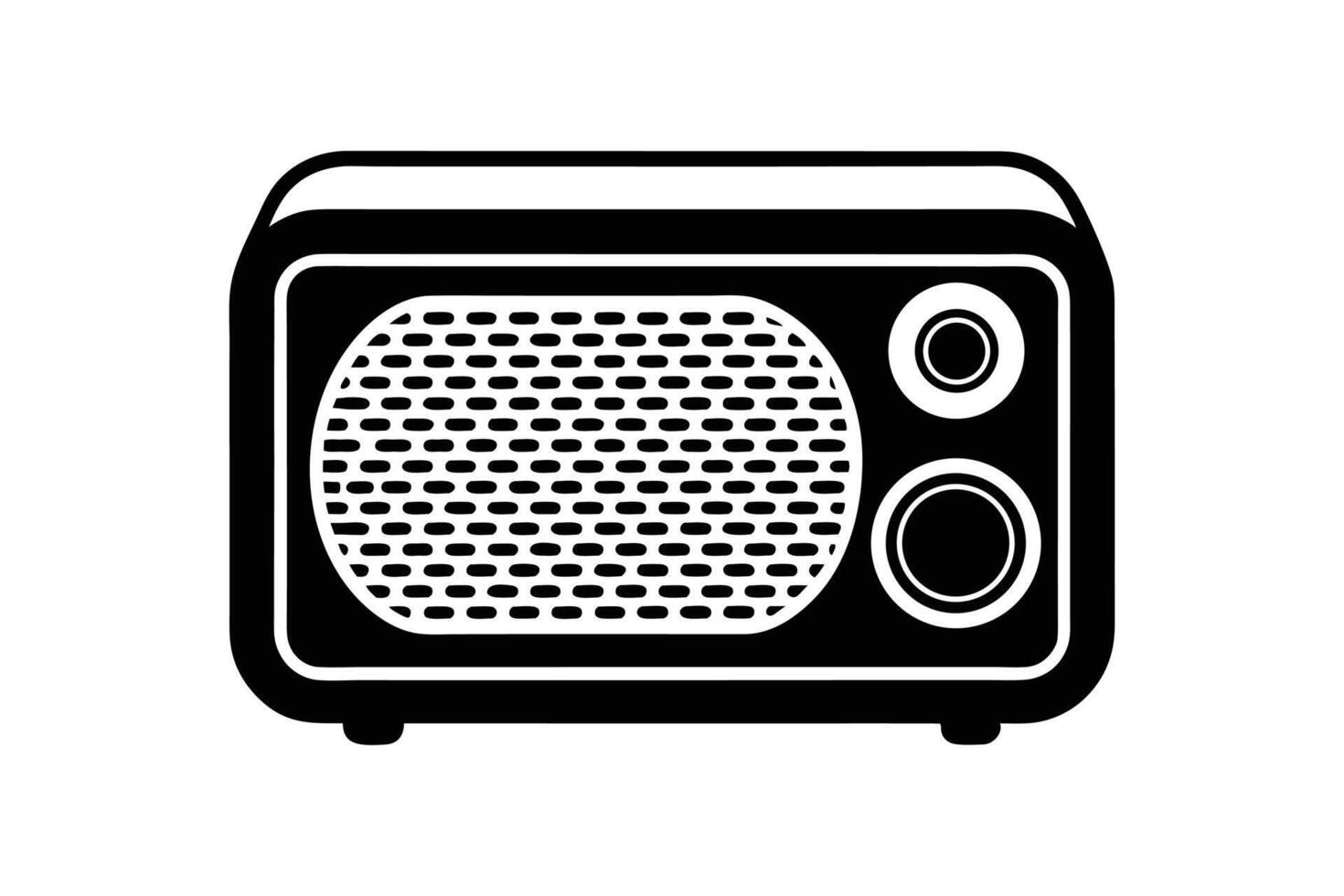 Silhouette art illustration of a retro radio vector