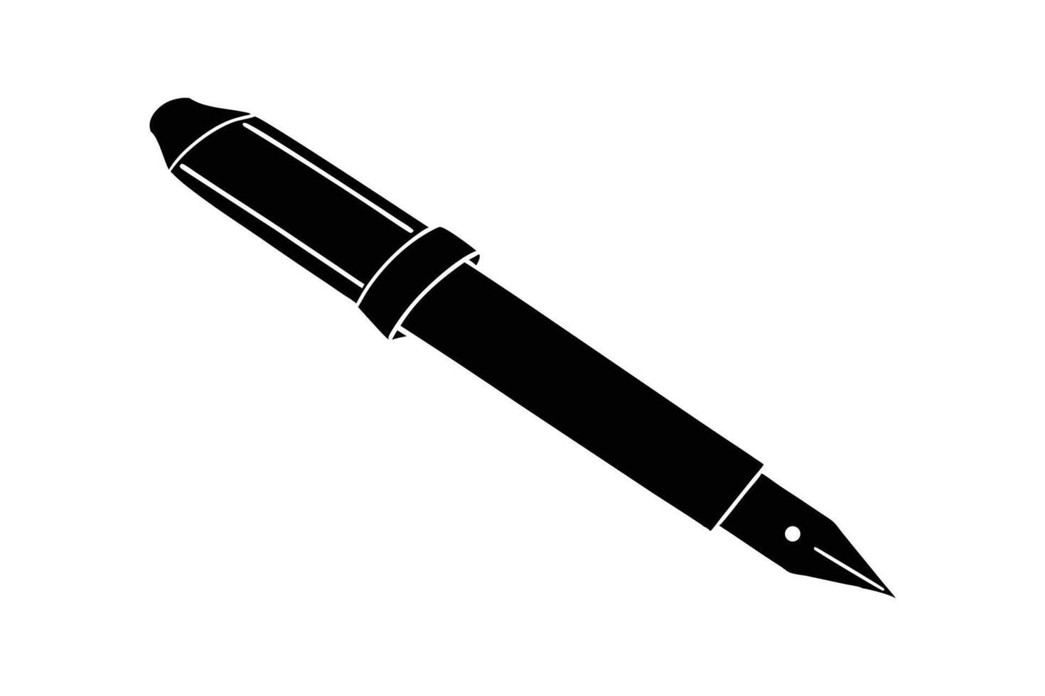 Silhouette art illustration of a fountain pen vector