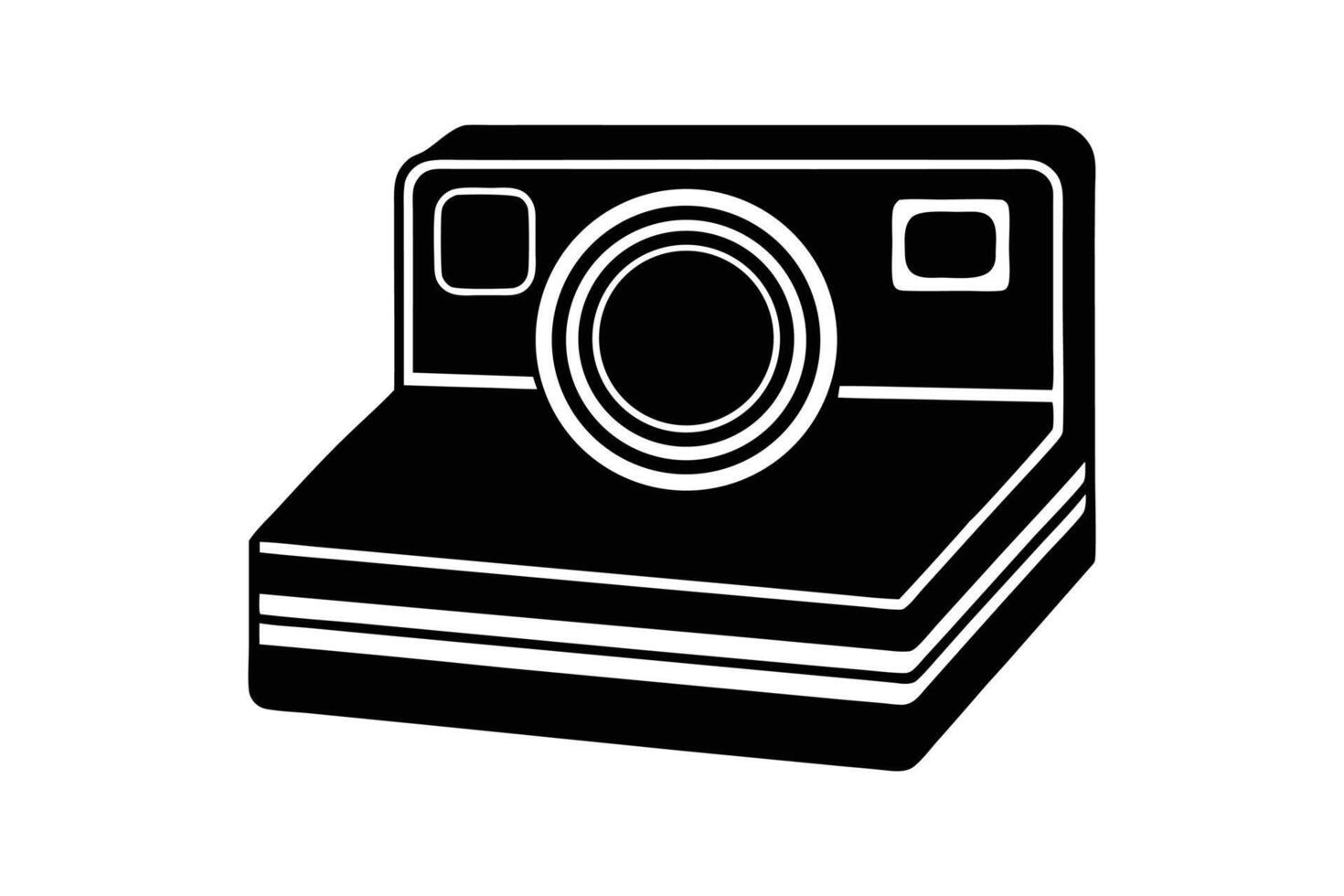 Silhouette art illustration of a Polaroid instant camera vector