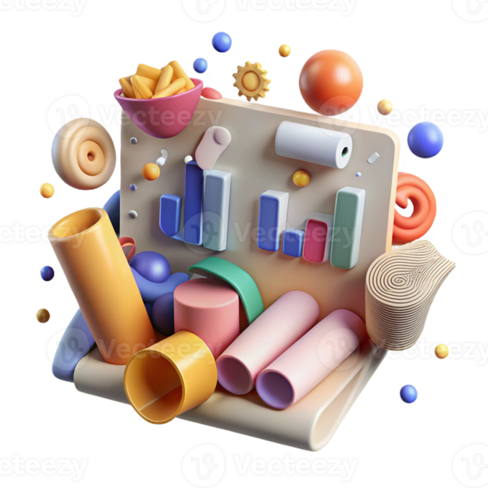 impressive traditional Financial Data Perspective Visualization Cutout premium png