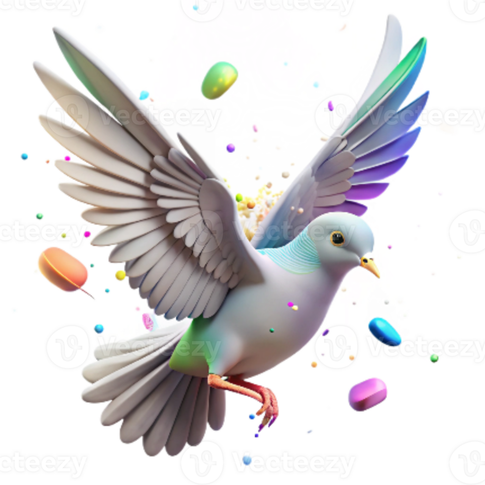 vibrant rustic Bird in Flight with Clouds Isolated Element authentic png