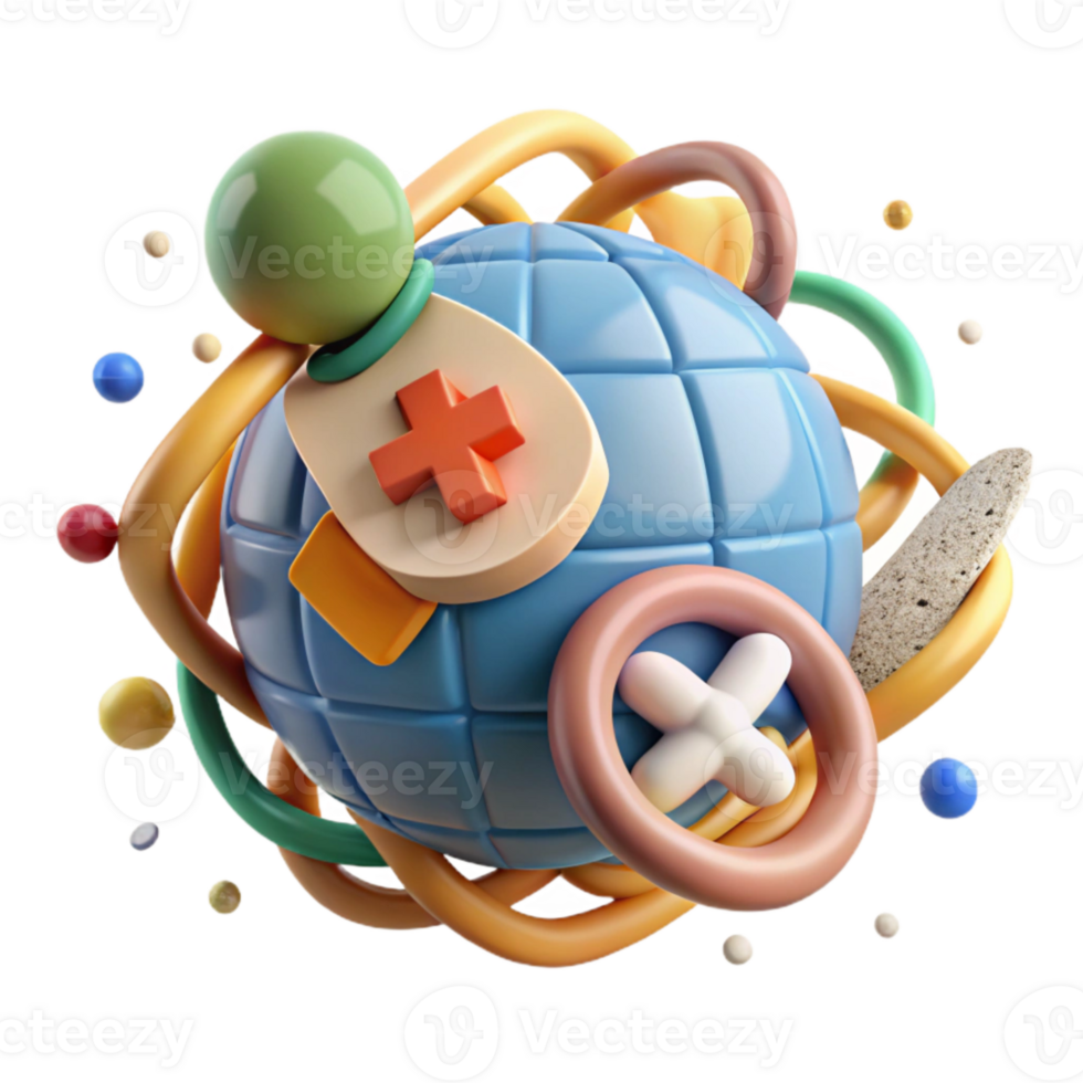 vibrant creative Global Health Cooperation Icon Isolated premium png