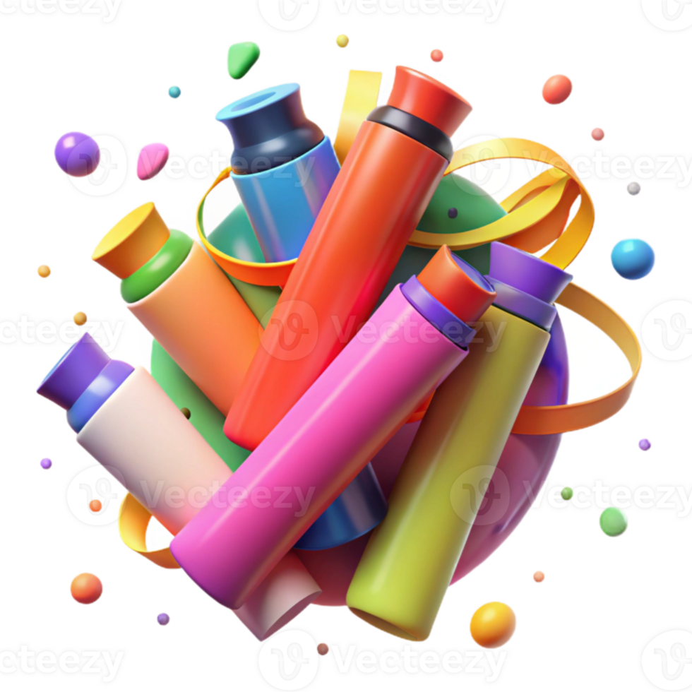serene creative Colorful Markers Creative Brainstorming Transparent Background detailed png