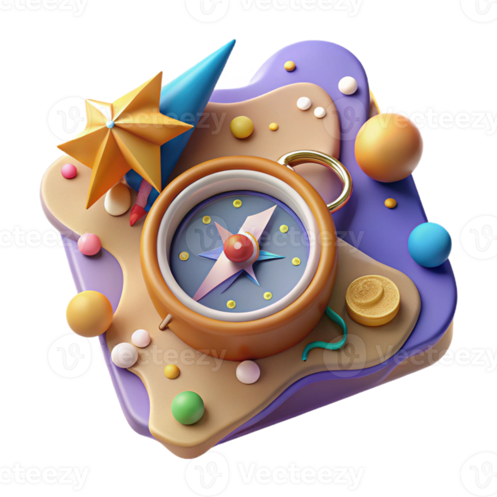 impressive modern Compass Navigation Tool Cutout with Needle Detail original png