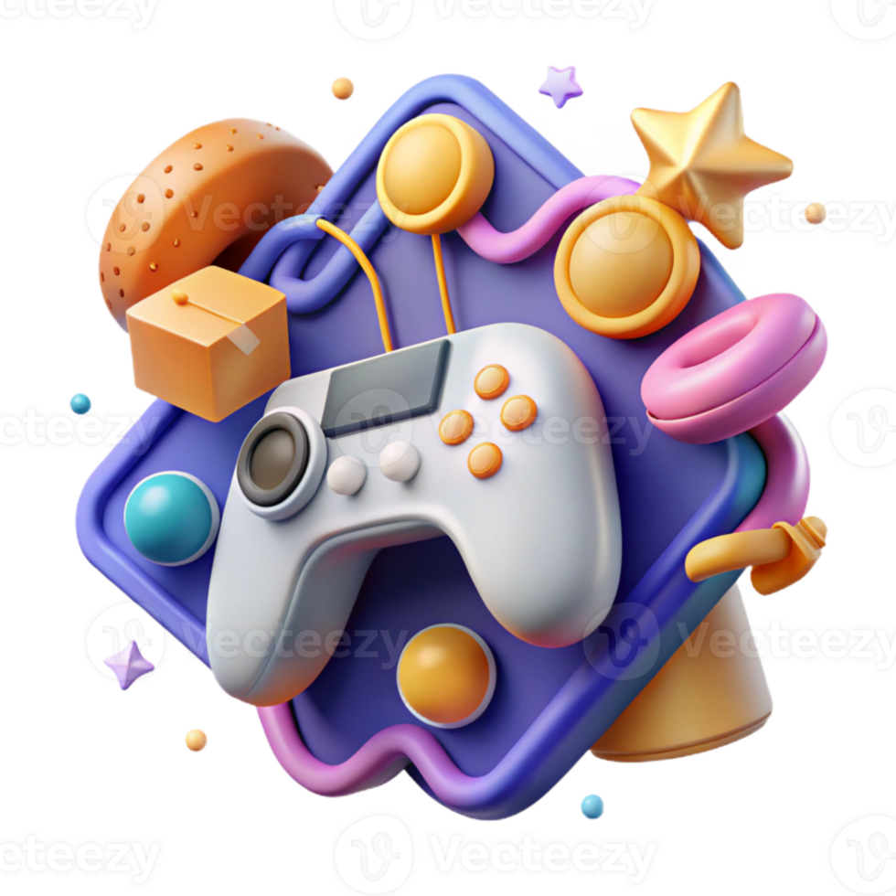 extraordinary vintage Game Based Learning Icon Game Controller and Learning Materials Isolated professional png