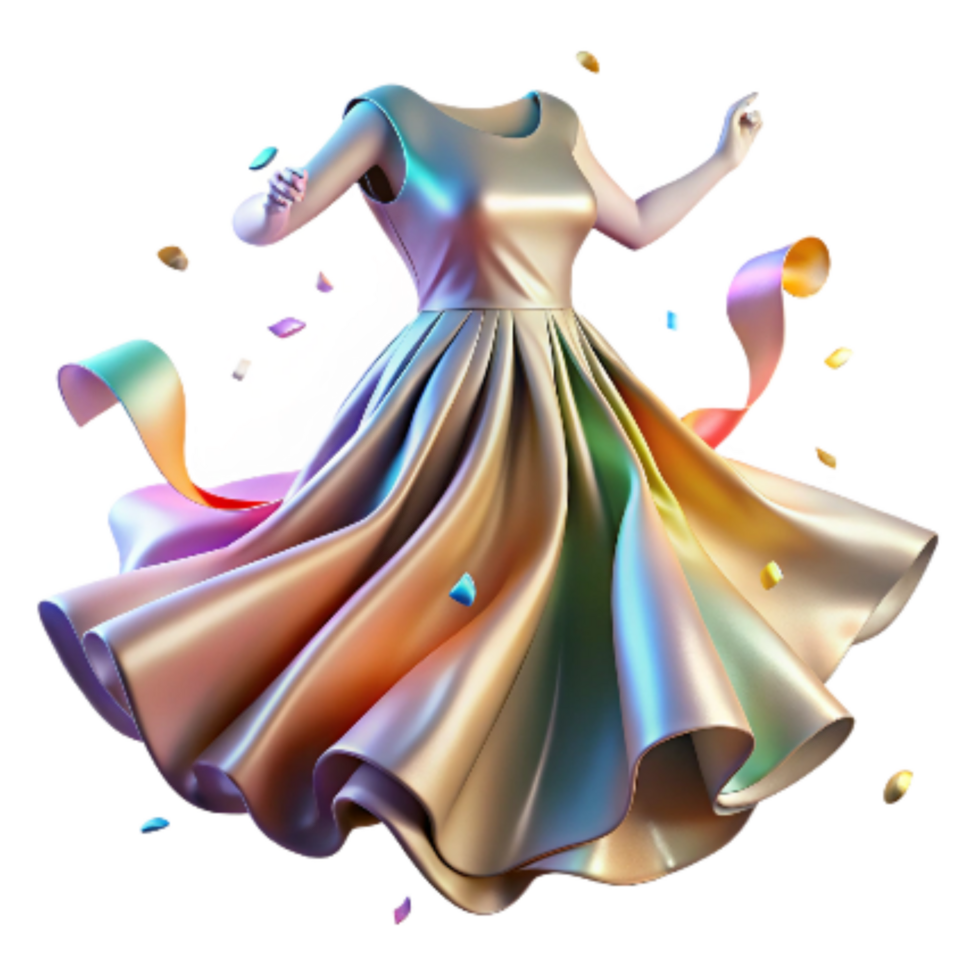 serene modern Flowing Dress of a Dancer Isolated with Soft Lighting exclusive png
