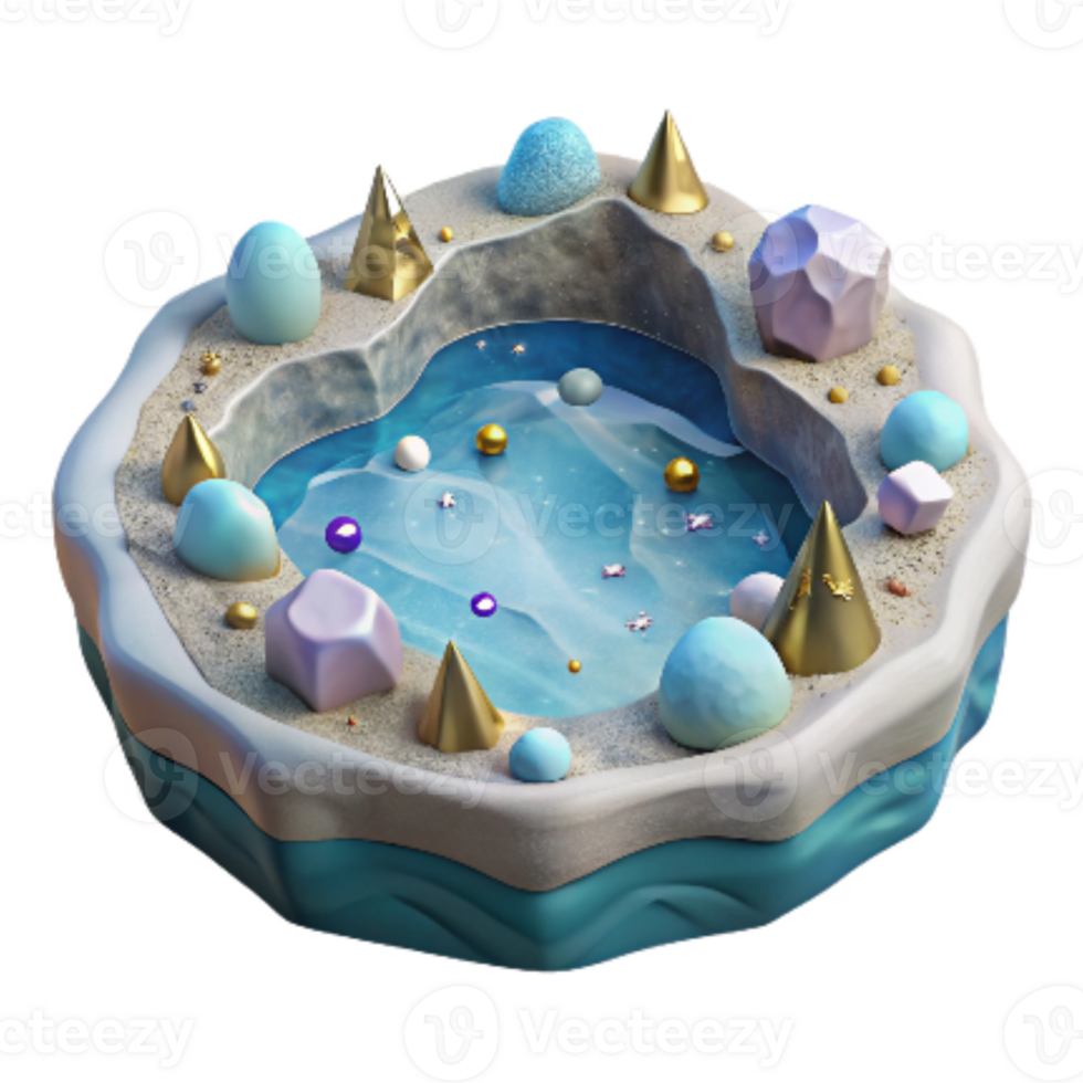 vibrant modern Arctic Pond Cutout Isolated Ice and Water original png