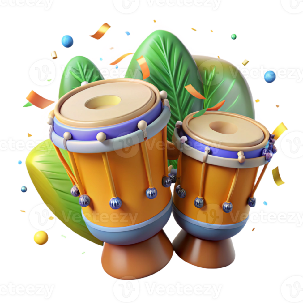 beautiful rustic Brazilian Samba Drums Cutout Rhythmic Beat professional png