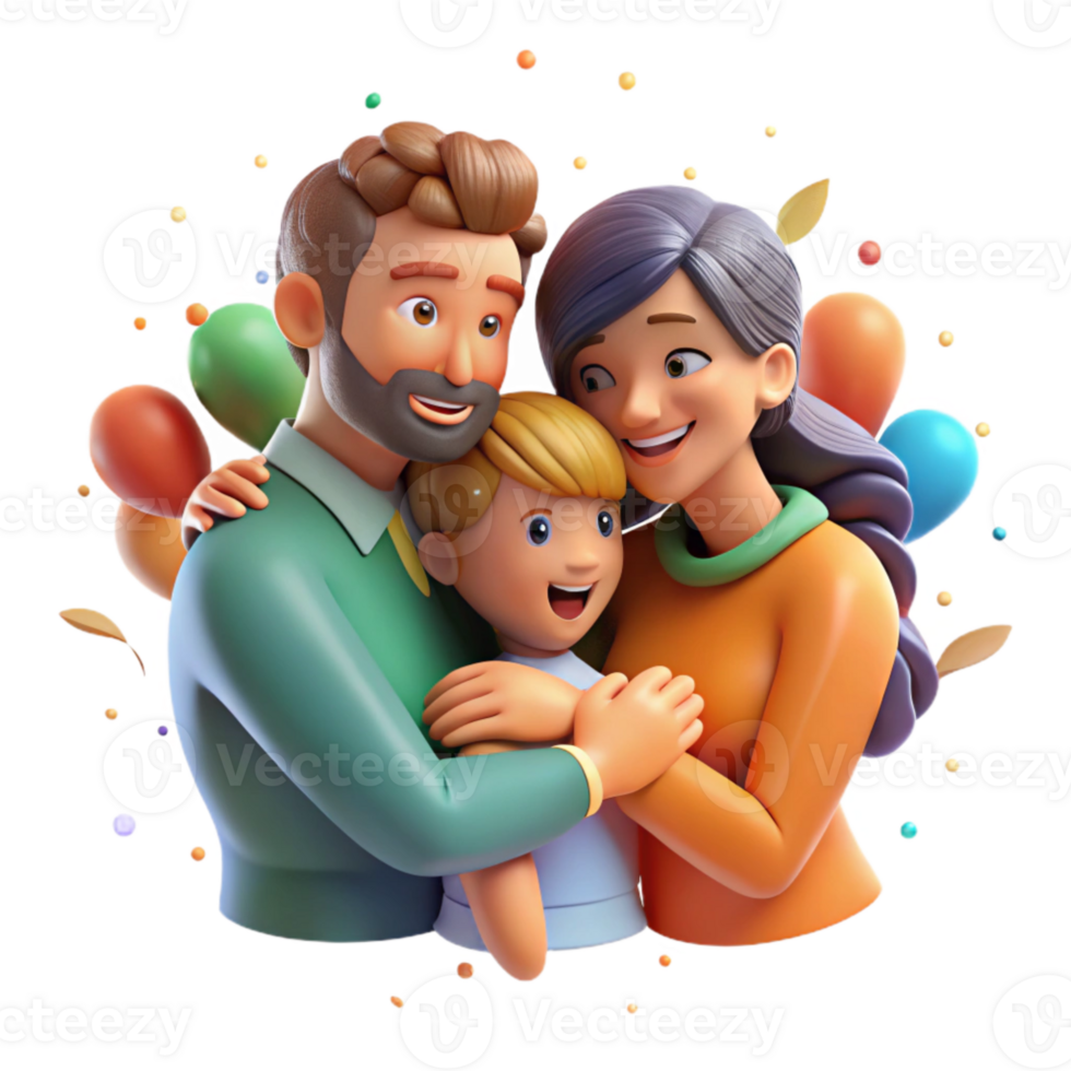 wonderful rustic Family Embracing Warm Light Transparent authentic png